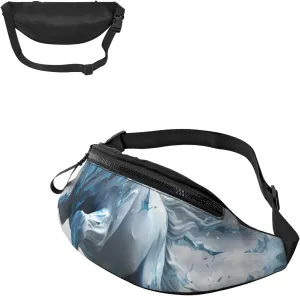 Blue Ice Horse Fanny Pack for Women Men Waist Bag Waterproof Belt Bag with Adjustable Strap