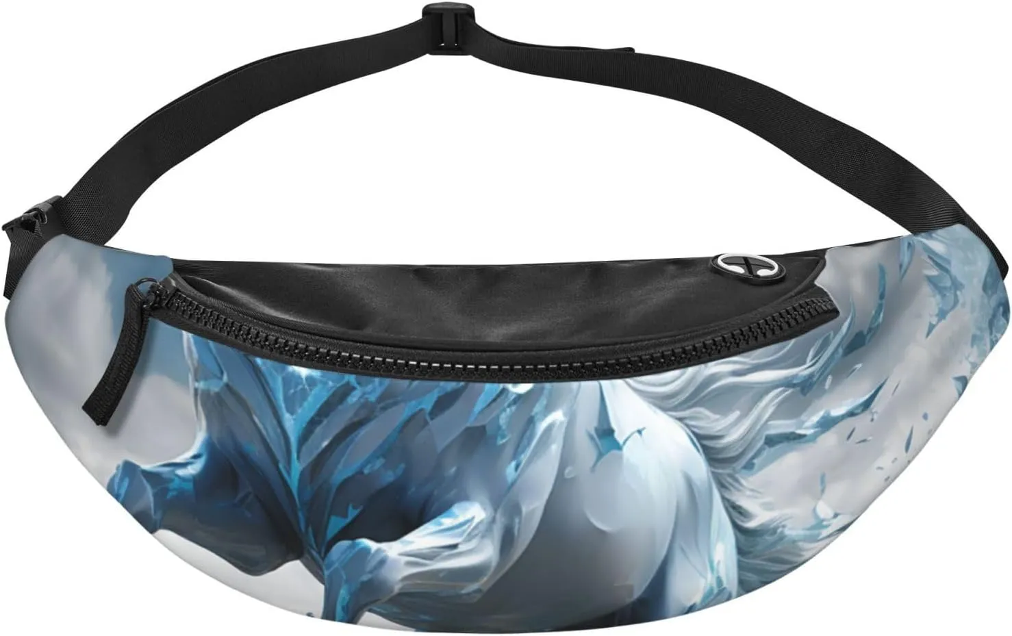 Blue Ice Horse Fanny Pack for Women Men Waist Bag Waterproof Belt Bag with Adjustable Strap