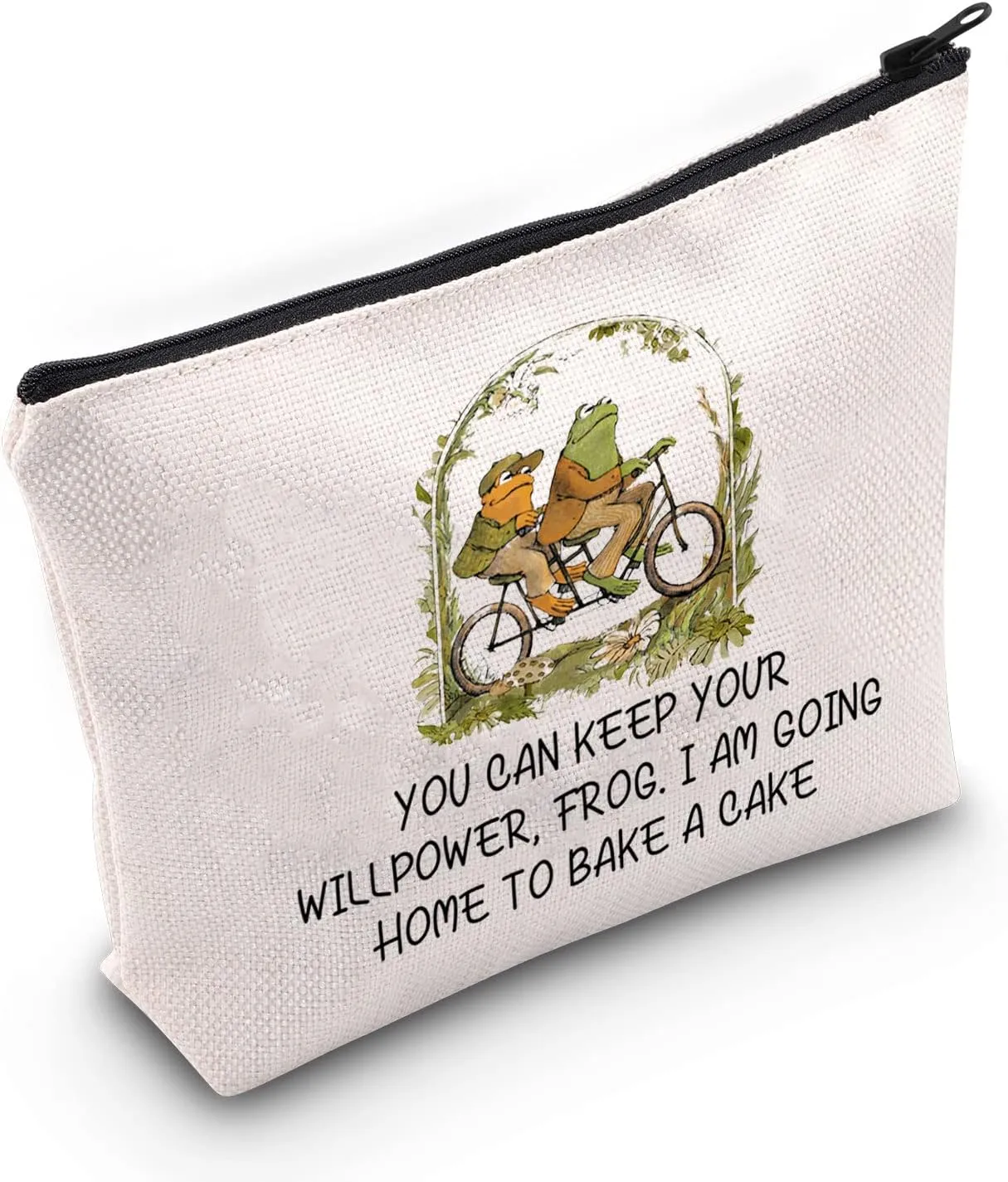 BLUPARK Frog & Toad Riding Inspired Makeup Bag - Funny Gift for Best Friends & Storybook Lovers