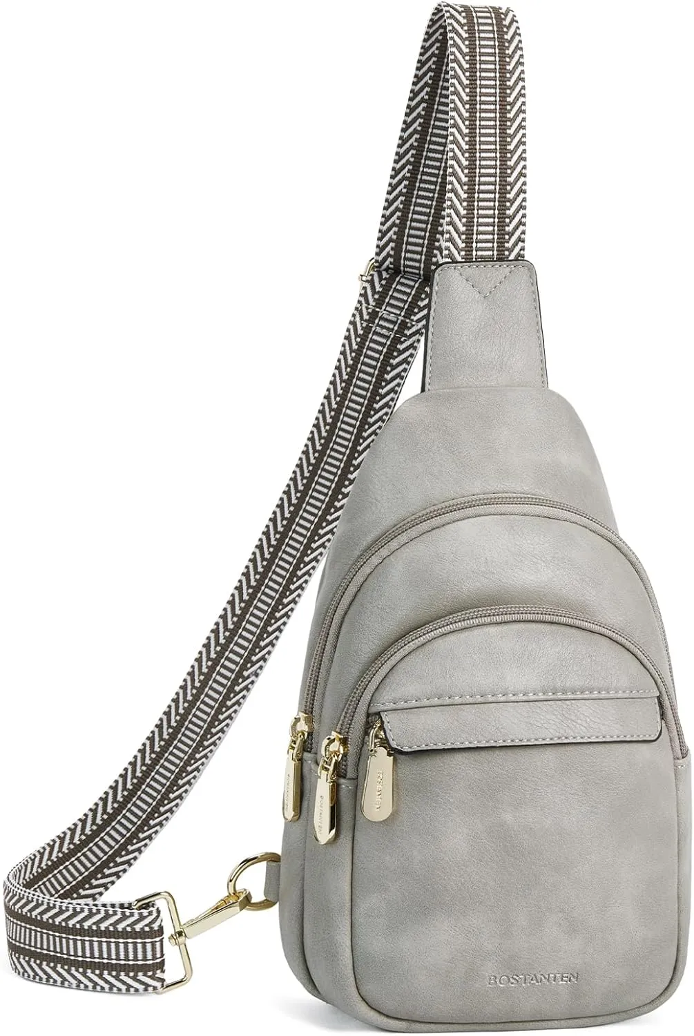 BOSTANTEN Small Sling Bag for Women Leather Crossbody Bags Fanny Pack Chest Bag for Travel