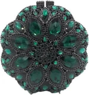 Boutique De FGG Elegant Round Crystal Clutch Evening Bags for Women Formal Party Handbags Bridal Wedding Purse