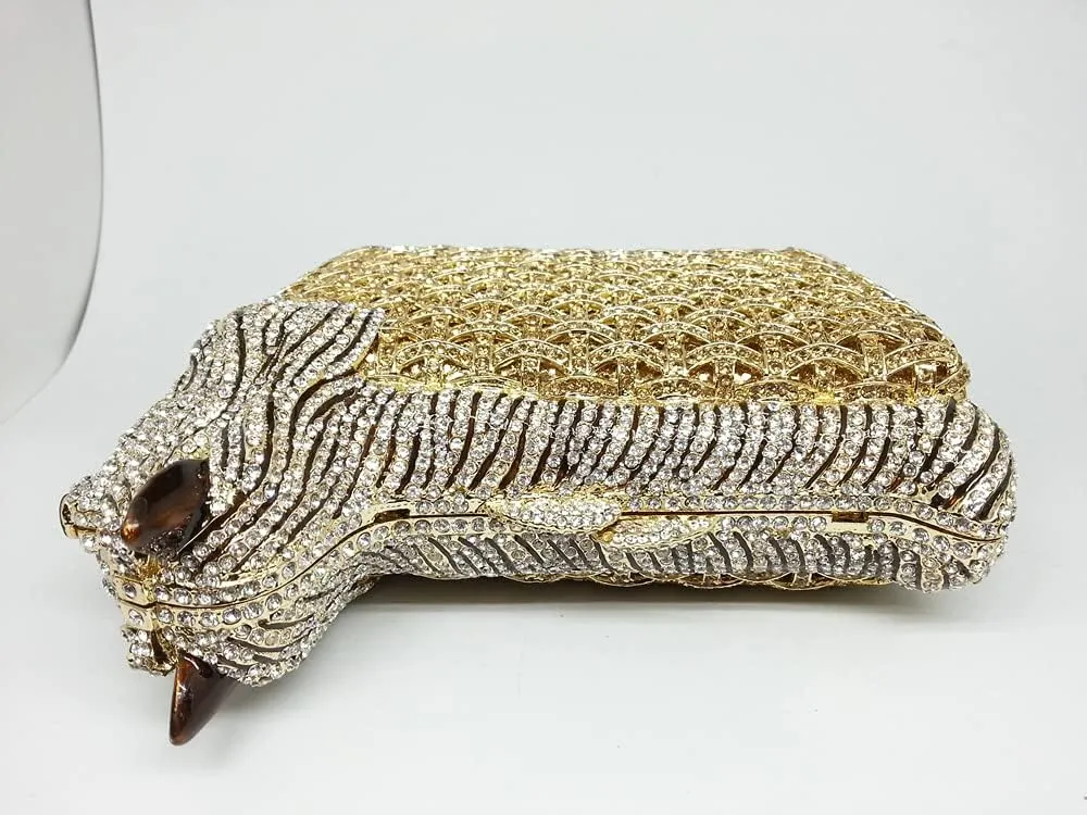Boutique De FGG Puppy Evening Bags and Clutches for Women Formal Party Poodle Dog Crystal Clutch Purse Wedding Handbag