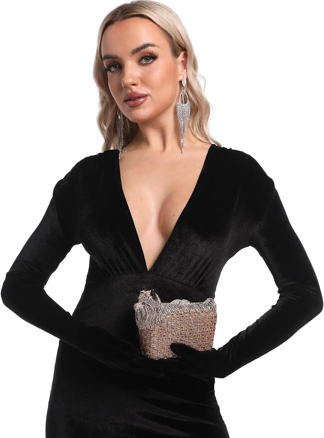 Boutique De FGG Puppy Evening Bags and Clutches for Women Formal Party Poodle Dog Crystal Clutch Purse Wedding Handbag