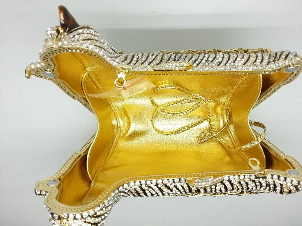 Boutique De FGG Puppy Evening Bags and Clutches for Women Formal Party Poodle Dog Crystal Clutch Purse Wedding Handbag