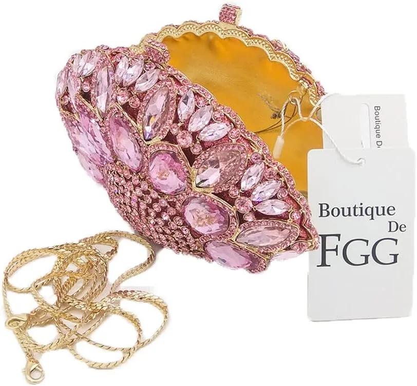 Boutique De FGG Women Peacock Clutch Crystal Evening Bags Bridal Wedding Rhinestone Handbags Cocktail Purse