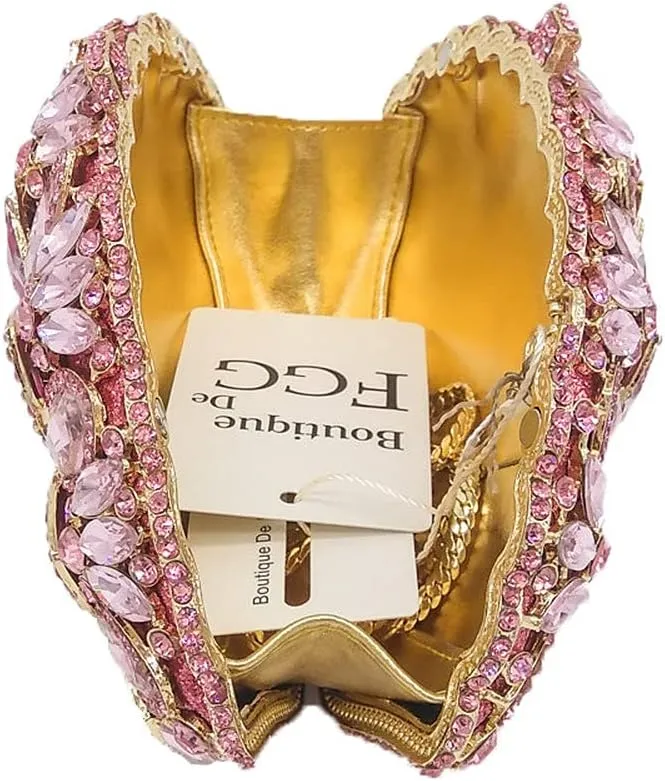 Boutique De FGG Women Peacock Clutch Crystal Evening Bags Bridal Wedding Rhinestone Handbags Cocktail Purse
