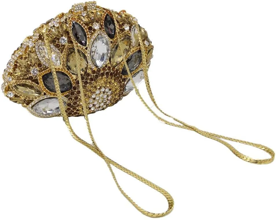 Boutique De FGG Women Peacock Clutch Crystal Evening Bags Bridal Wedding Rhinestone Handbags Cocktail Purse