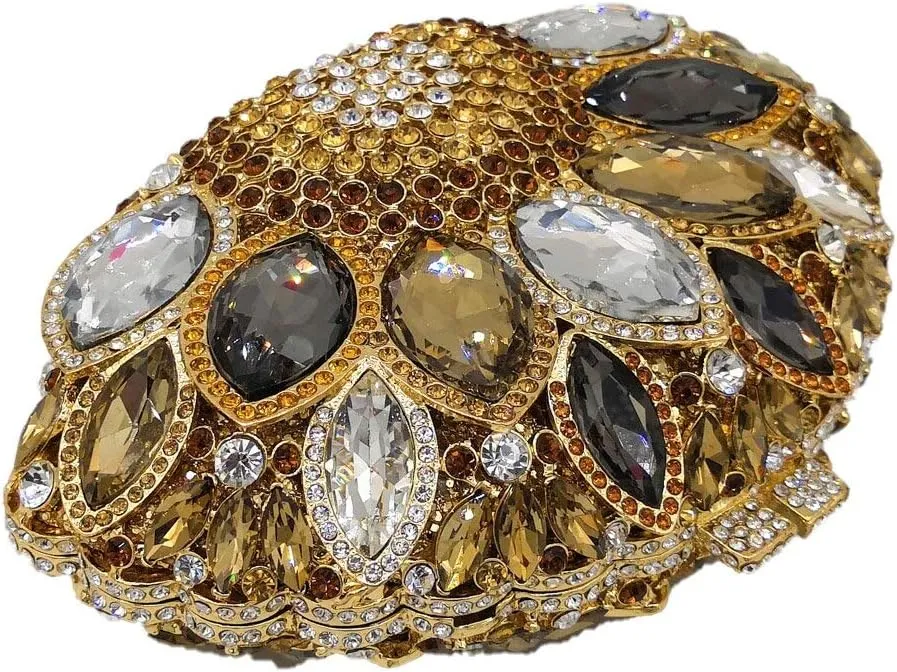 Boutique De FGG Women Peacock Clutch Crystal Evening Bags Bridal Wedding Rhinestone Handbags Cocktail Purse