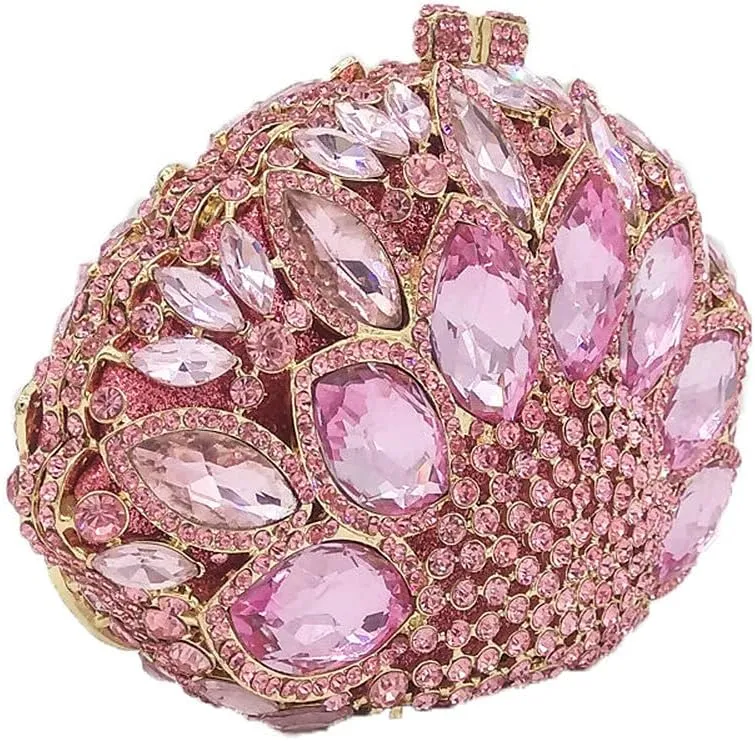 Boutique De FGG Women Peacock Clutch Crystal Evening Bags Bridal Wedding Rhinestone Handbags Cocktail Purse