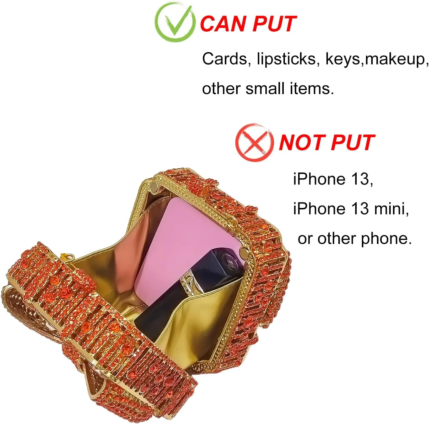 Bowknot Cute Crystal Box Clutch Glitter Evening Bag Women Rhinestone Handbags Purses Party Wedding