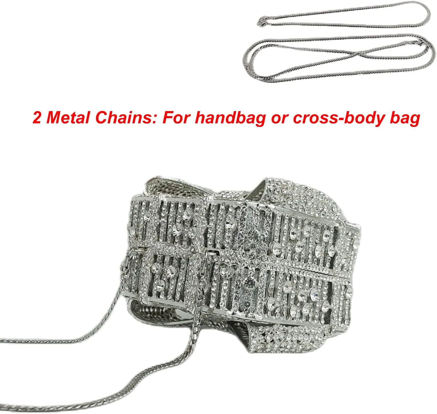 Bowknot Cute Crystal Box Clutch Glitter Evening Bag Women Rhinestone Handbags Purses Party Wedding