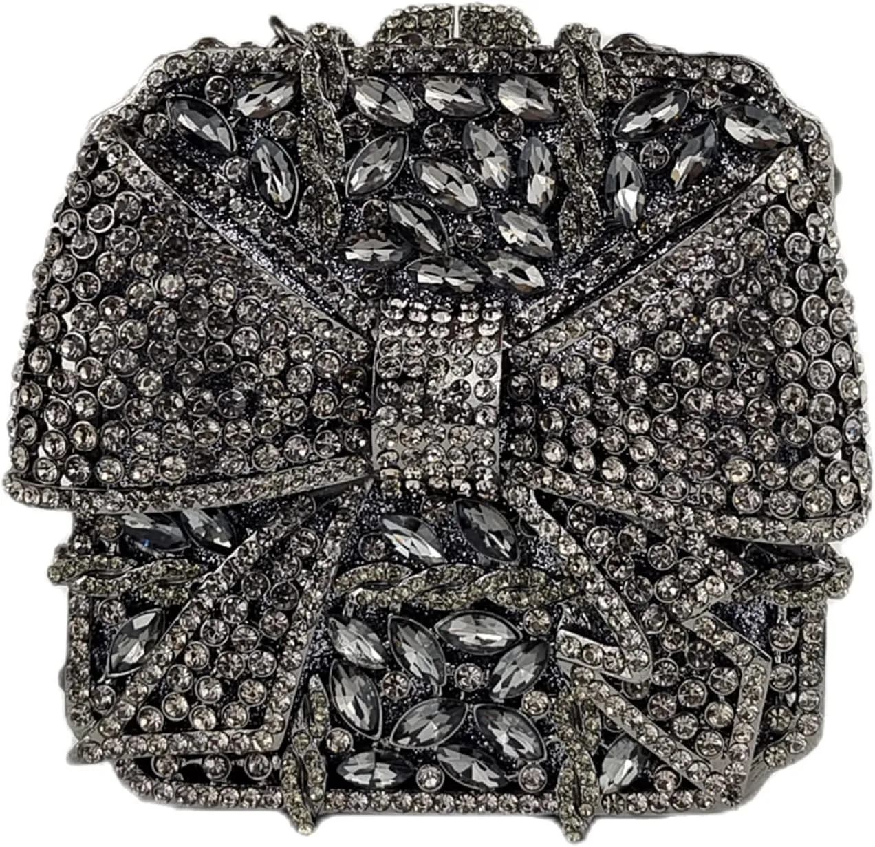 Bowknot Cute Crystal Box Clutch Glitter Evening Bag Women Rhinestone Handbags Purses Party Wedding