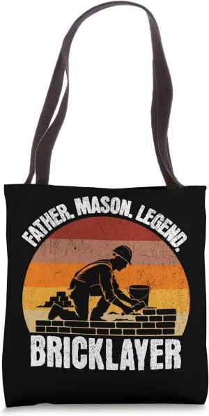 Bricklayer Masonry Retro Design Father Mason Legend Tote Bag