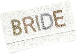 BRIDE Clutch Purse, Gift For Bride, Seed Beaded Clutch Purse, Bridal Purse Clutch, White Beaded Wedding Clutch, Bride Gifts, Bridal Gifts