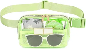 Brilliant Green Clear Belt Bag Fanny Pack Stadium Approved Crossbody Waist Bag for Women Men with Adjustable Strap for Concerts Sports Travelling Hiking Running
