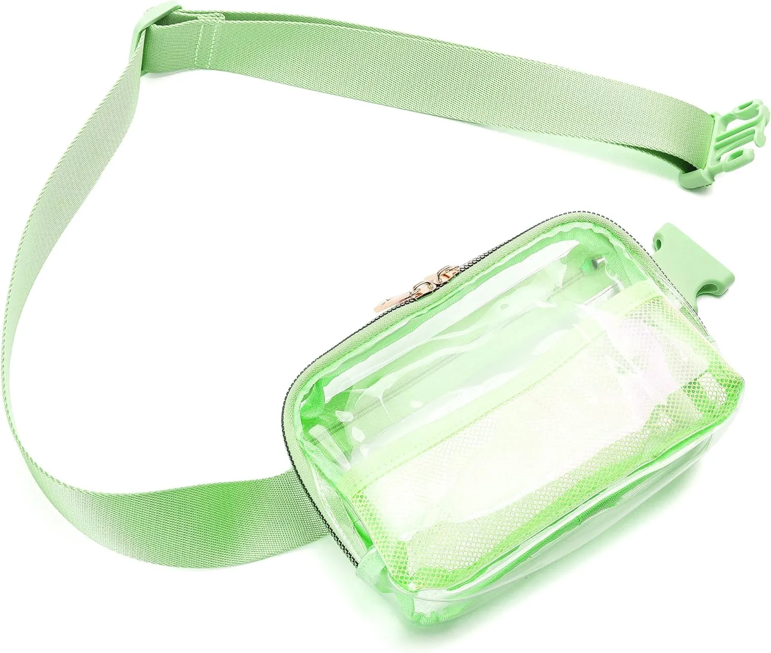 Brilliant Green Clear Belt Bag Fanny Pack Stadium Approved Crossbody Waist Bag for Women Men with Adjustable Strap for Concerts Sports Travelling Hiking Running