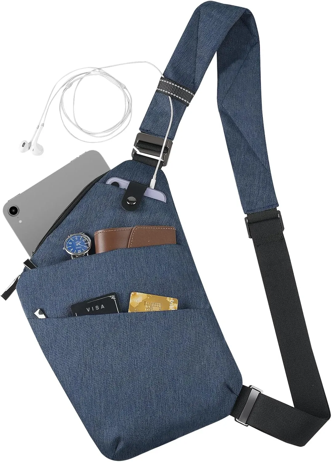 BROADREAM Anti Theft Crossbody Bag for Men Women - Slim Sling Bag Crossbody Shoulder Bag for Travel Hiking Sport Casual
