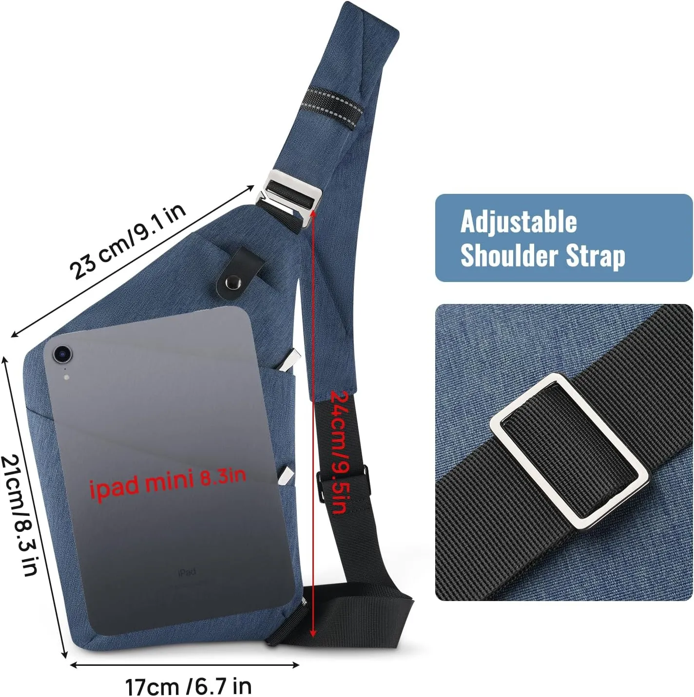 BROADREAM Anti Theft Crossbody Bag for Men Women - Slim Sling Bag Crossbody Shoulder Bag for Travel Hiking Sport Casual