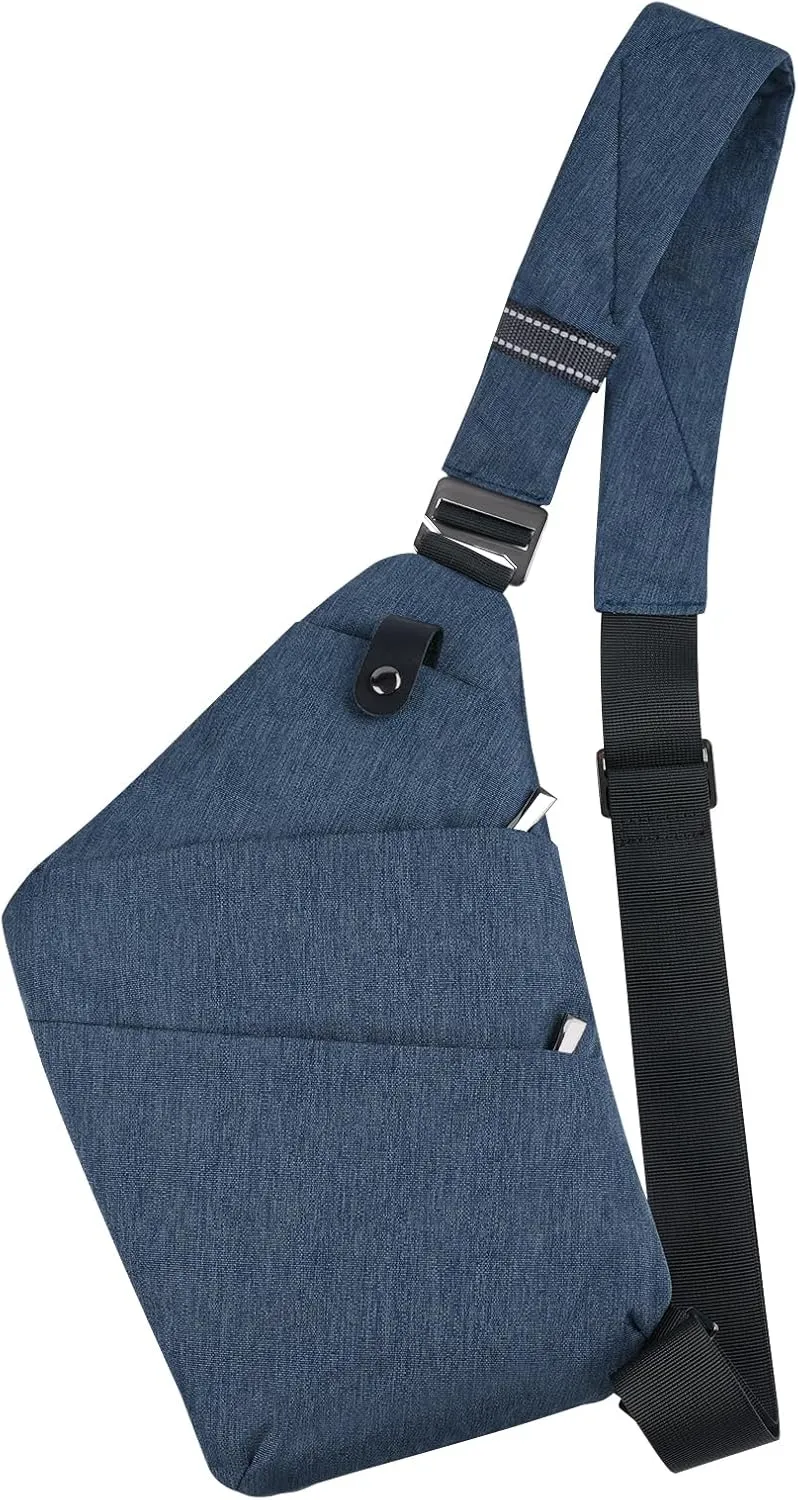 BROADREAM Anti Theft Crossbody Bag for Men Women - Slim Sling Bag Crossbody Shoulder Bag for Travel Hiking Sport Casual