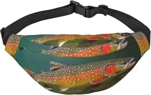 Brook Trout Fly Fishing Fanny Pack for Men Women Crossbody Bags Fashion Waist Bag Chest Bag Adjustable Belt Bag