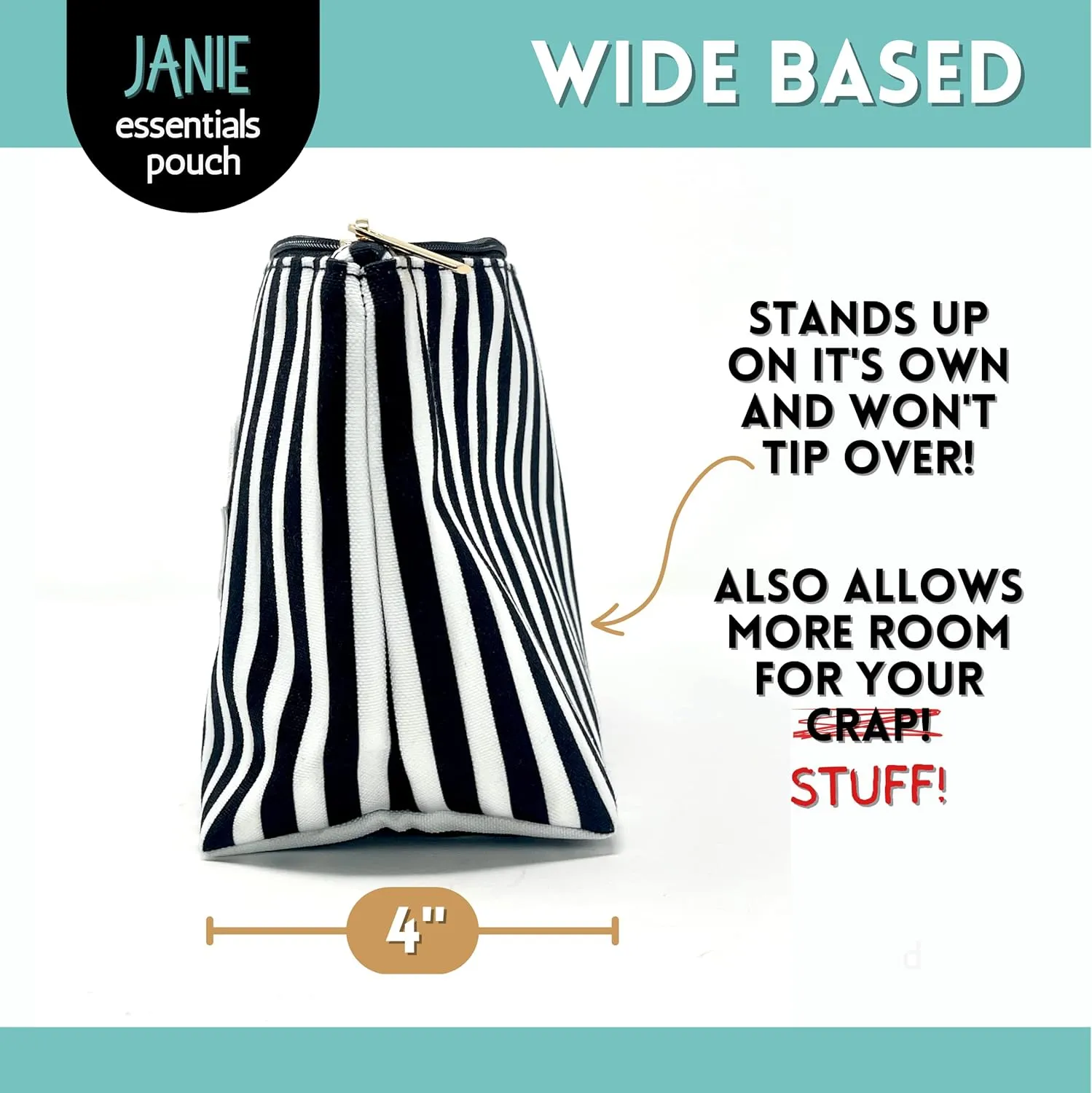 Brooke & Jess Designs Grandma Awesome Pouch Gifts for Women Striped Makeup Bags Cosmetic Bag Travel Toiletry Makeup Pouch Pencil Bag with Zipper Best Granny Birthday Just Because Gifts