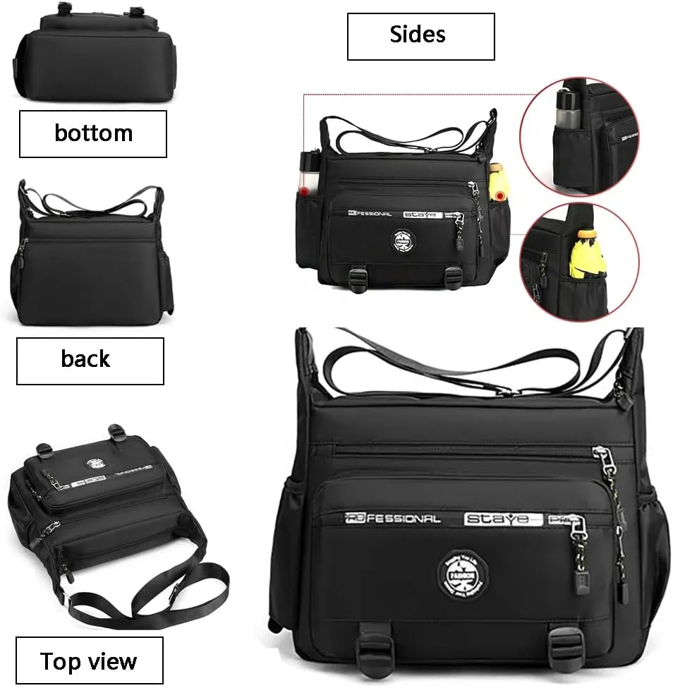 BTYAW fanny Pack for Men Crossbody Bag with Large Capacity Waterproof Bum Bag with Key Holder Belt Bag with Adjustable Strap Waist Pack for Running Travel Hiking Cycling (Army green)