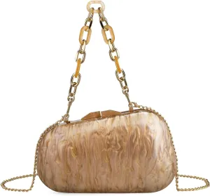 Buric Acrylic Clutch Purse for Women Marbling Evening Wedding Handbags Acrylic Shell Box Purses for Party Prom Cocktail