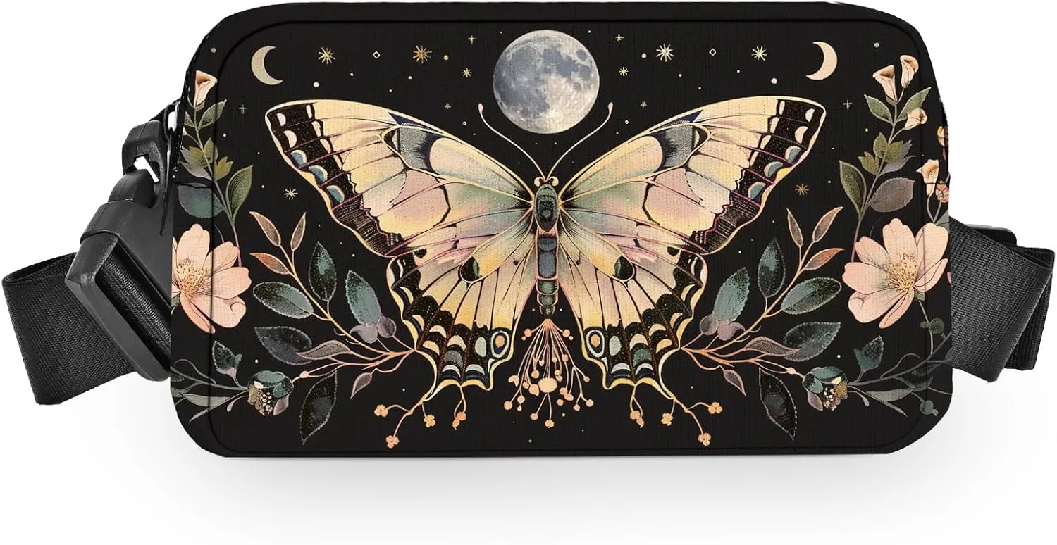 Butterfly Fanny Pack for Women Men Belt Bag Waterproof Waist Bags With Adjustable Straps Phone Purse Wallet Presents for Travel Sports Workout