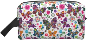 Butterfly Toiletry Bag Travel Cosmetic Bags Women Men Makeup Pouch Present Storage Waterproof with Zipper Colorful