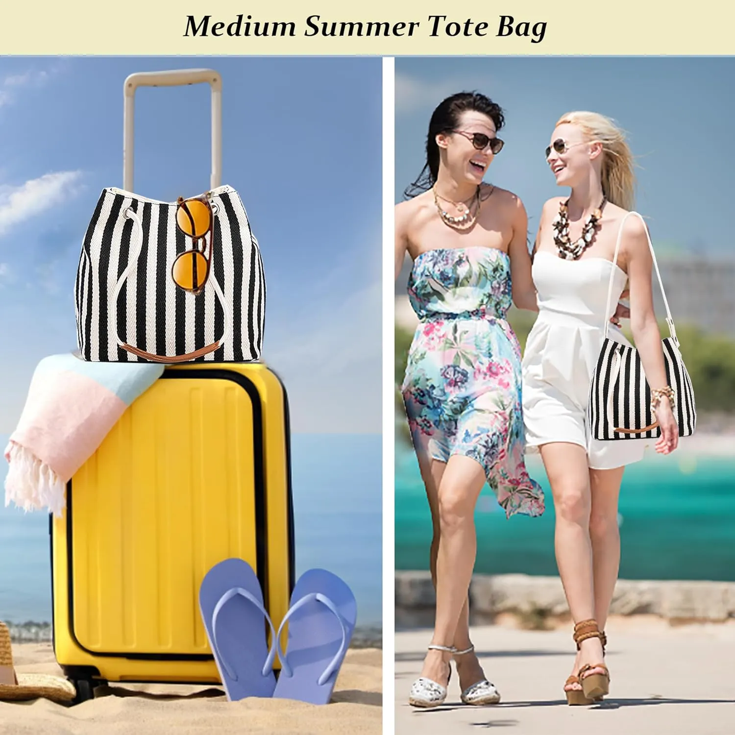 Bydenwely Women's Canvas Tote Bags Small Medium Shoulder Bag Daily Working Handbag for Holiday Travel Pool