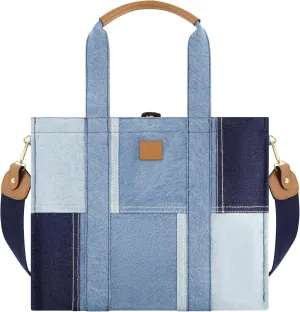 C and C California Tote Bag, Casual Everyday Shoulder Handbag with Adjustable Shoulder Strap, Blue, One Size