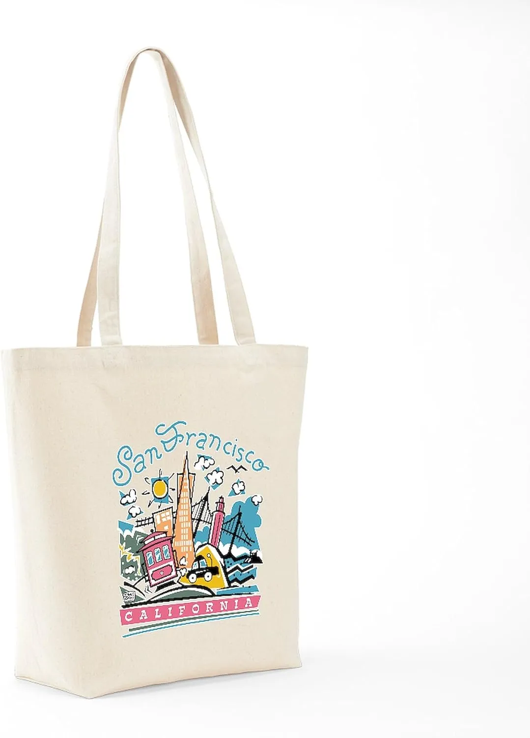 CafePress Fun San Francisco Tote Bag Natural Canvas Tote Bag, Reusable Shopping Bag