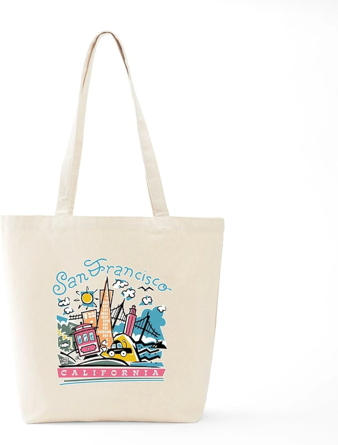 CafePress Fun San Francisco Tote Bag Natural Canvas Tote Bag, Reusable Shopping Bag