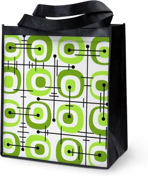 CafePress MCM Abstract Pattern Chartreuse Reusable Collapsible Grocery Bag