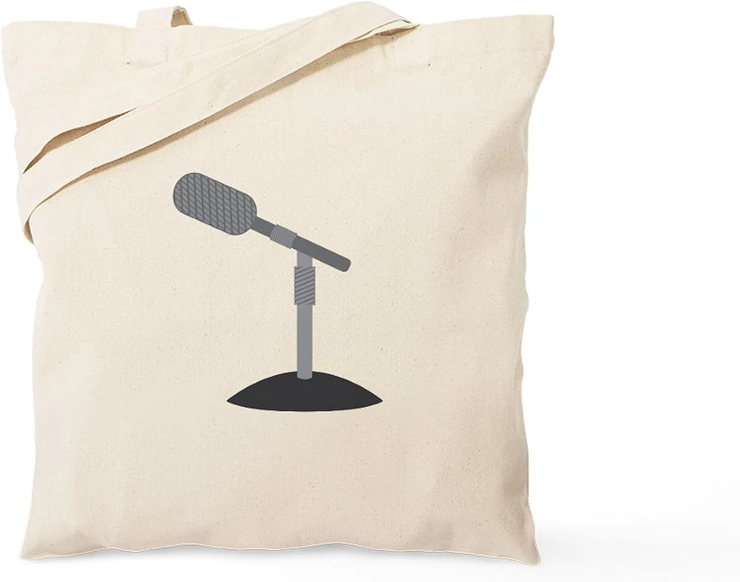 CafePress Microphone Desk Stand Tote Bag Reusable Natural Beige Canvas Shopping Bag