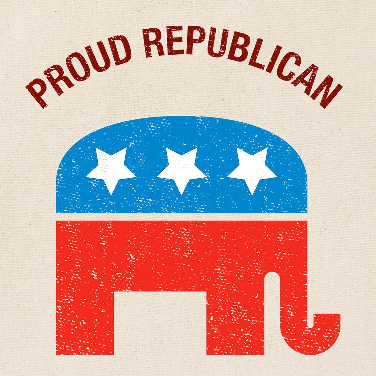 CafePress Proud Republican Tote Bag Natural Canvas Tote Bag, Reusable Shopping Bag