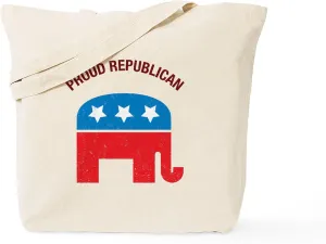 CafePress Proud Republican Tote Bag Natural Canvas Tote Bag, Reusable Shopping Bag