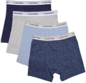 Calvin Klein Boys' Boxer Brief Four pack Cotton and Spandex