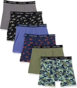 Calvin Klein boys Underwear Cotton Boxer Brief, 6 Pack