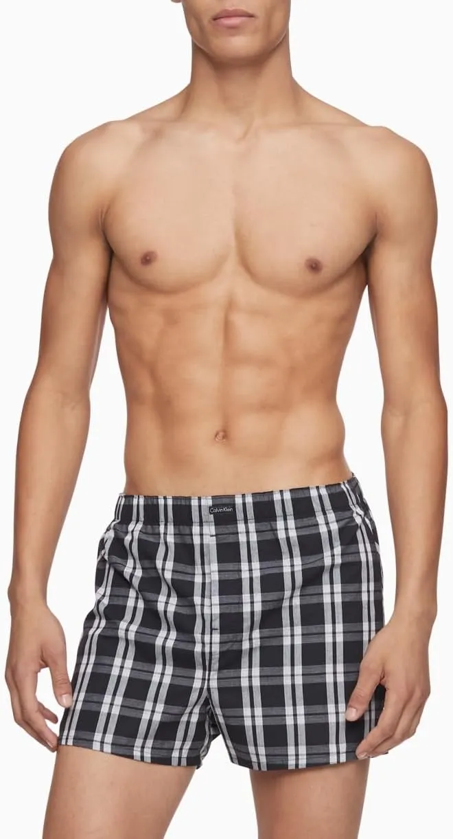 Calvin Klein Men's Underwear Cotton Classics 3-Pack Woven Boxer