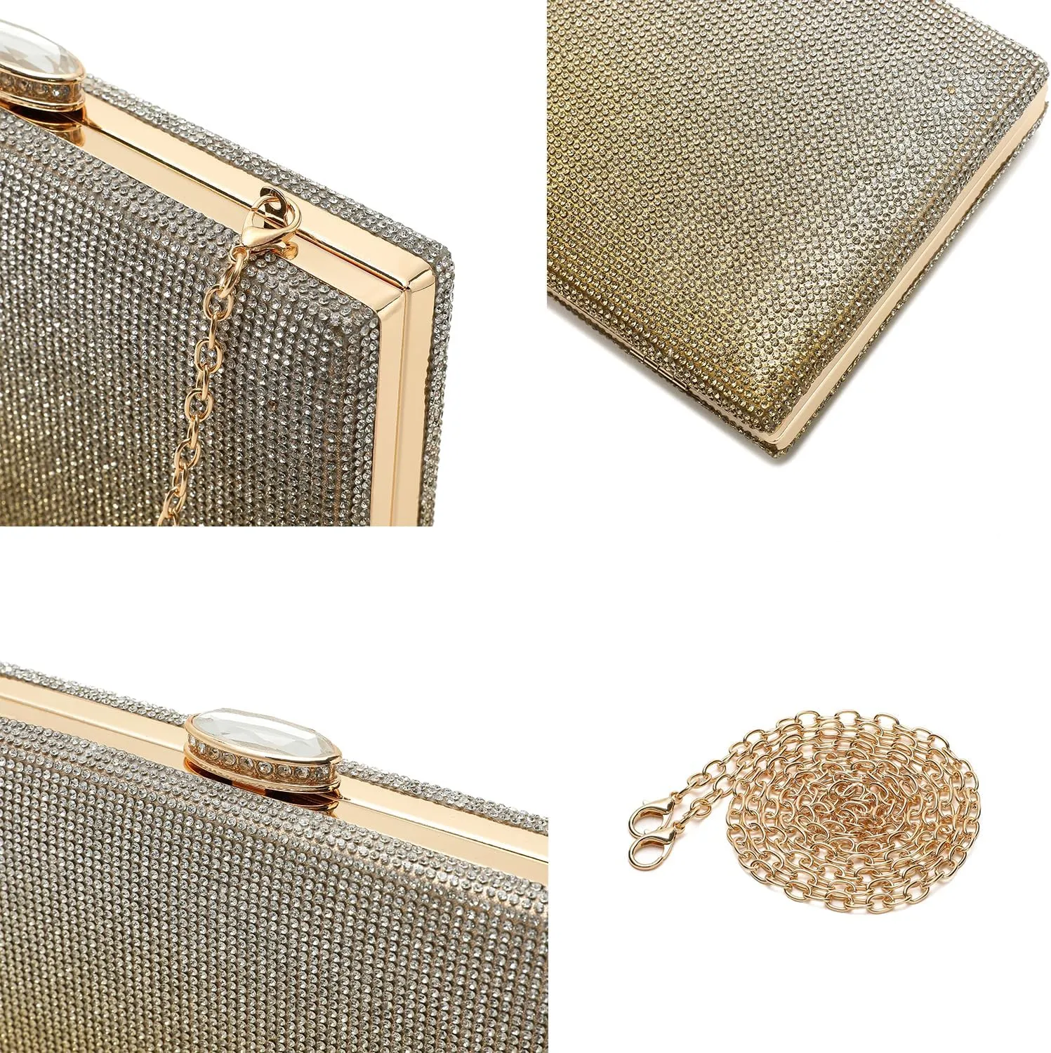 CARIEDO Women's Evening Bag Elegant Clutch Sophisticated Diamond Handbag Prom Wedding Party