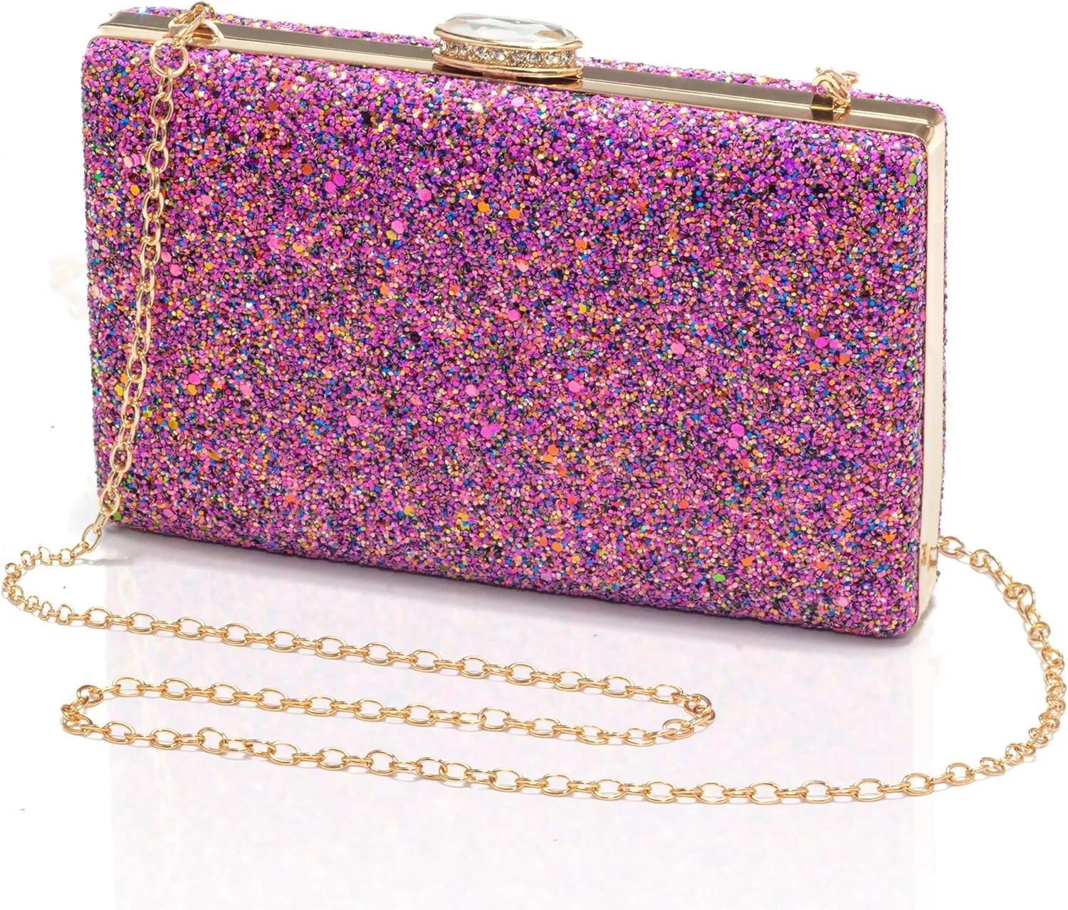 CARIEDO Women's Evening Bag Elegant Clutch Sophisticated Diamond Handbag Prom Wedding Party