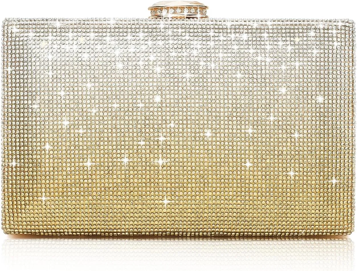 CARIEDO Women's Evening Bag Elegant Clutch Sophisticated Diamond Handbag Prom Wedding Party