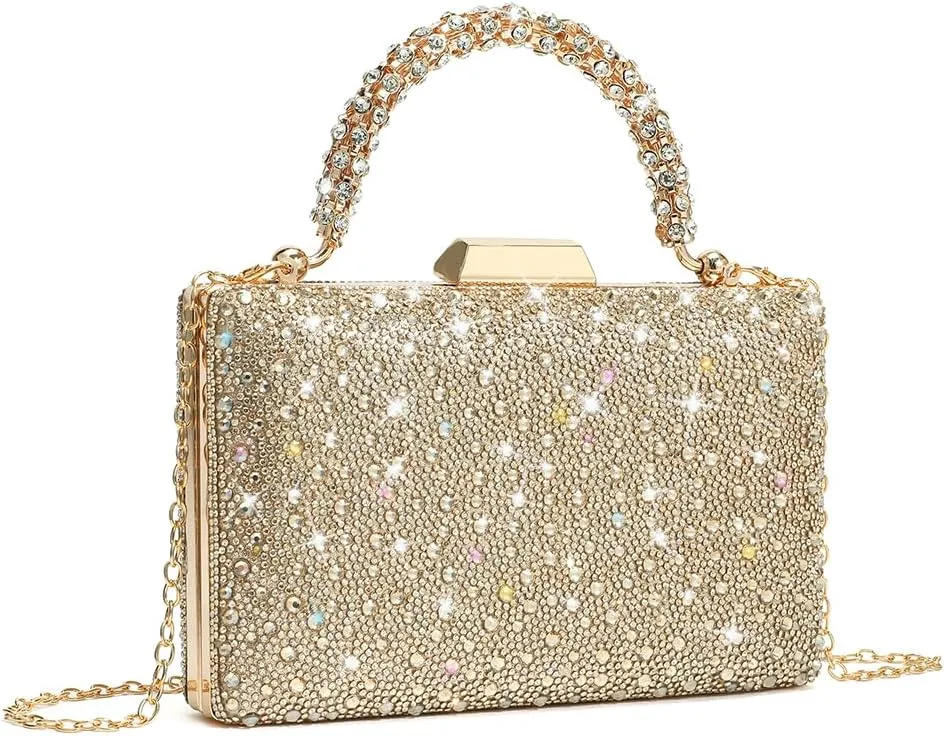 CARIEDO Women's Evening Bag Elegant Clutch Sophisticated Diamond Handbag Prom Wedding Party