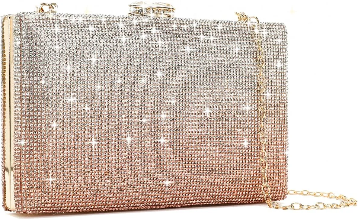 CARIEDO Women's Evening Bag Elegant Clutch Sophisticated Diamond Handbag Prom Wedding Party
