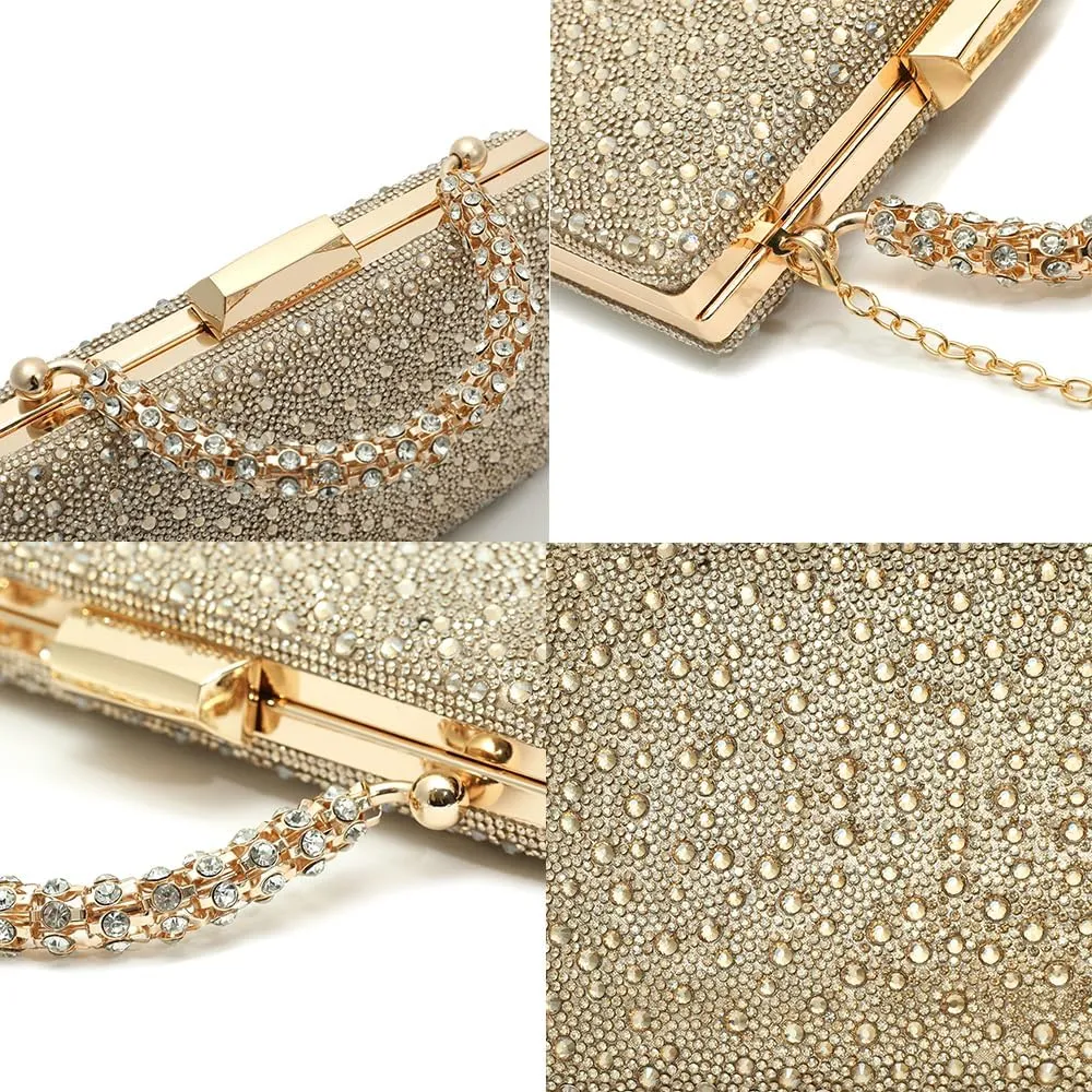 CARIEDO Women's Evening Bag Elegant Clutch Sophisticated Diamond Handbag Prom Wedding Party