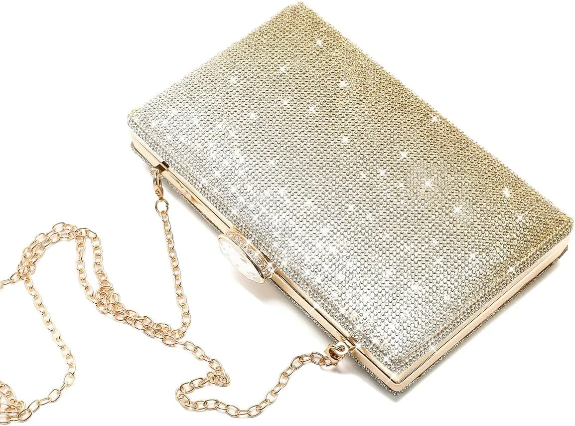 CARIEDO Women's Evening Bag Elegant Clutch Sophisticated Diamond Handbag Prom Wedding Party