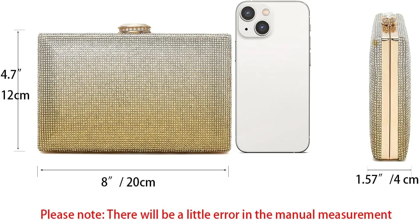 CARIEDO Women's Evening Bag Elegant Clutch Sophisticated Diamond Handbag Prom Wedding Party