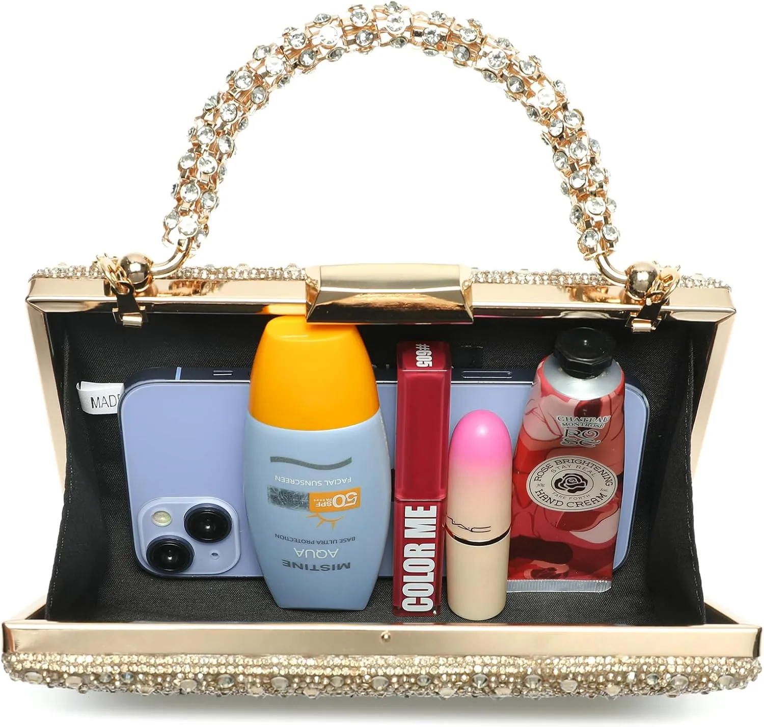 CARIEDO Women's Evening Bag Elegant Clutch Sophisticated Diamond Handbag Prom Wedding Party