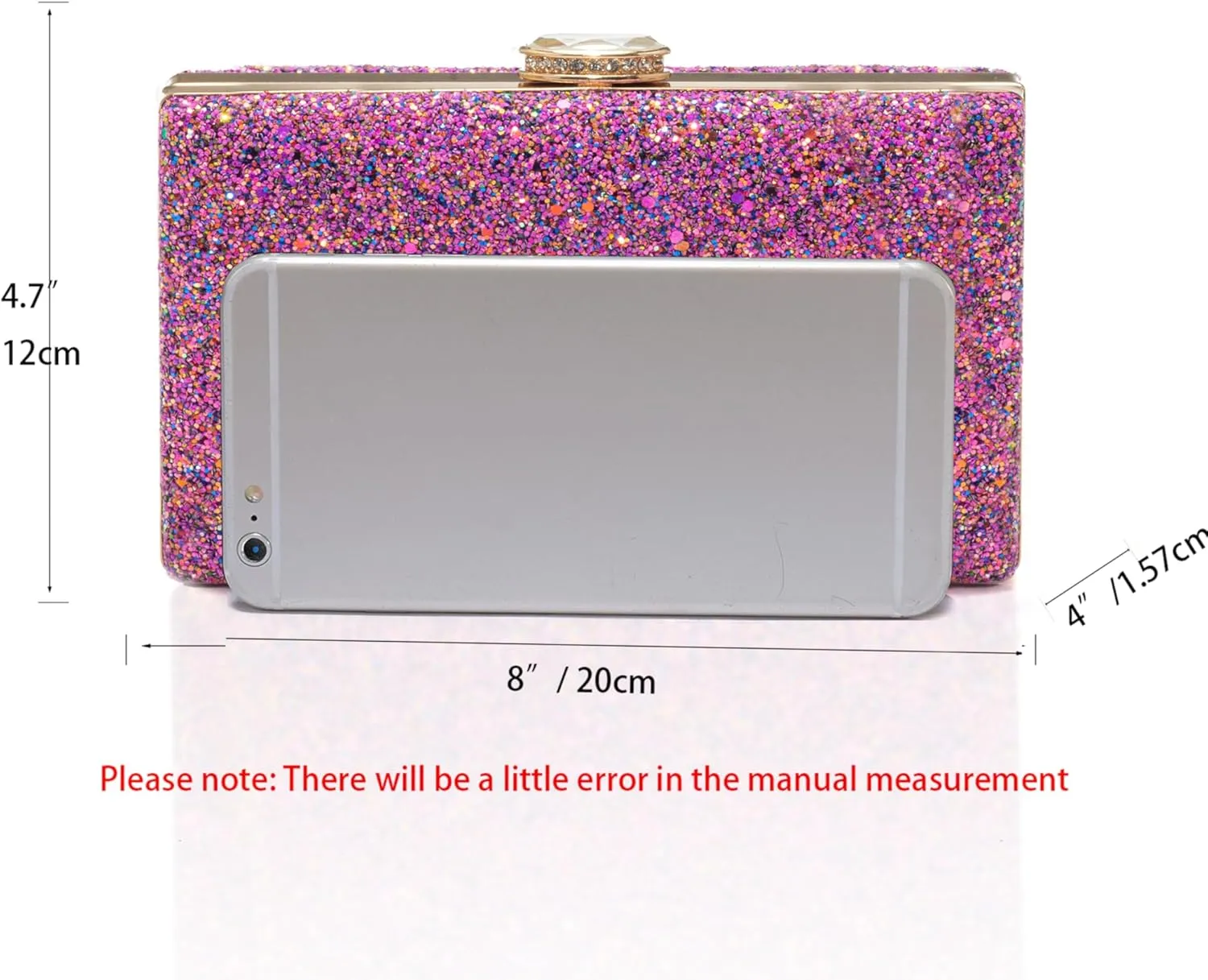 CARIEDO Women's Evening Bag Elegant Clutch Sophisticated Diamond Handbag Prom Wedding Party